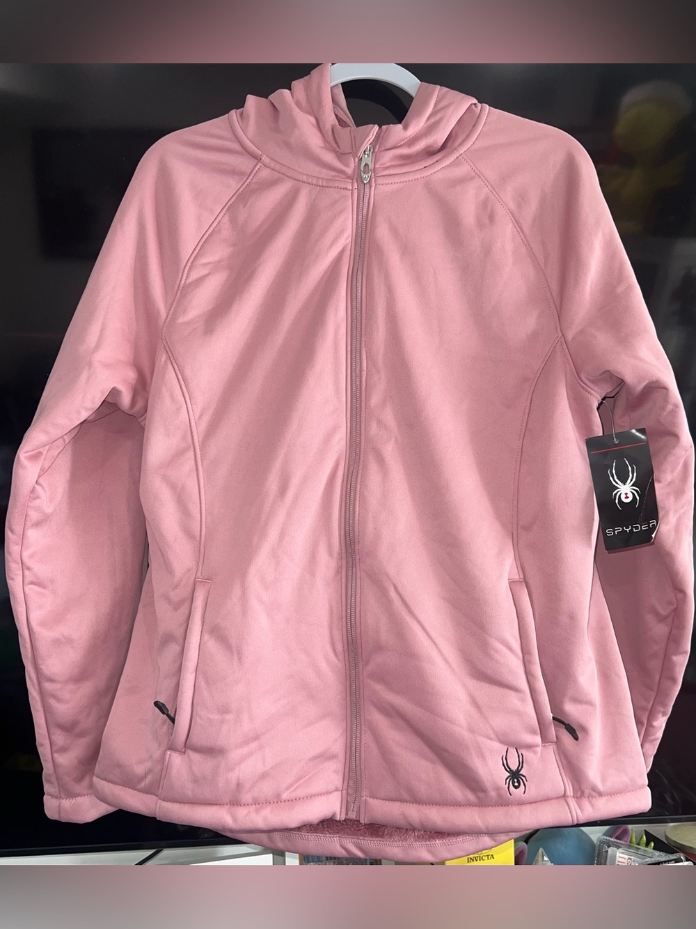 Spyder Pink Zip-Up Hooded Active Jacket